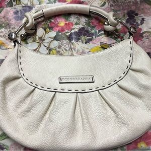 BCBG MAXARIA cream colored vintage u shape handbag